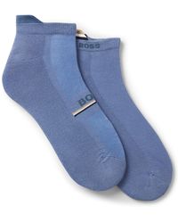 BOSS - Twee Paar Enkellange Sokken Met Logo's - Lyst