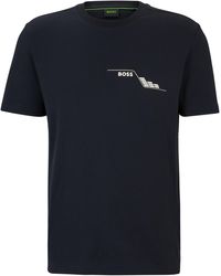 BOSS - T-shirt Van Katoenen Jersey Met Ronde Hals En Trendy Artwork - Lyst