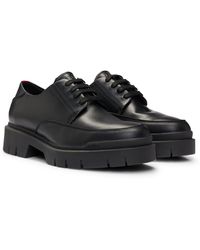 HUGO - Leather Derby Shoes With Chunky Rubber Outsole - Lyst