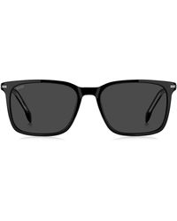 BOSS - Sonnenbrille Aus Schwarzem Acetat Mit Silberfarbenen Details - Lyst