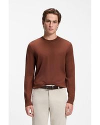BOSS - Crew-Neck Sweater Crafted From Virgin Wool - Lyst