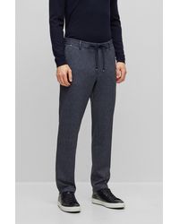 BOSS - Regular-fit Trousers In Macro-printed Stretch Jersey - Lyst