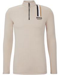 BOSS - Equestrian Training Shirt With Signature Stripe And Logo - Lyst