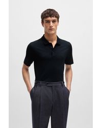 BOSS - Regular-fit Polo Shirt In Quilted Cotton And Silk - Lyst