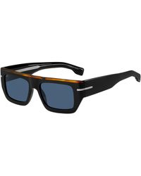 BOSS - Black-acetate Sunglasses With Coloured Trim - Lyst