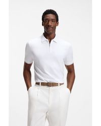 BOSS - Regular-Fit Polo With Zip Closure - Lyst