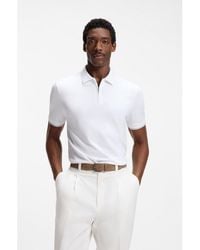 BOSS - Regular-Fit Polo With Zip Closure - Lyst