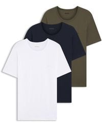 BOSS - Three-Pack Of Underwear T-Shirts With Embroidered Logos - Lyst