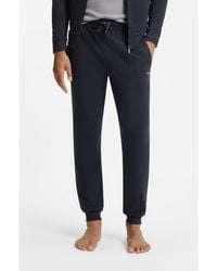 BOSS - Stretch-Cotton Tracksuit Bottoms With Embroidered Logo - Lyst