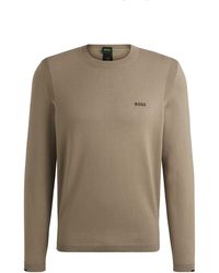 BOSS - Regular-Fit Pullover Aus Baumwoll-Mix Mit Logo-Print - Lyst