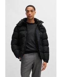 BOSS - Water-repellent Puffer Jacket With Detachable Hood - Lyst