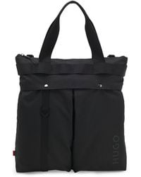 HUGO - Ripstop Tote Bag With Logo Lettering - Lyst