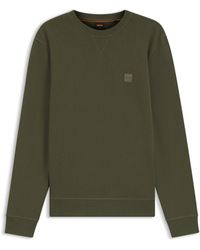 BOSS - Sweatshirt Van Katoenen Sweat Met Logopatch - Lyst