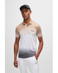 BOSS - Stretch-jersey Polo Shirt With Gradient Stripes - Lyst
