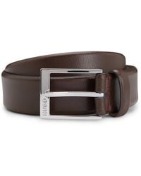 HUGO - Riem Van Generfd Leer Met Gesp Met Gegraveerd Logo - Lyst