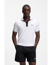 BOSS - Active Slim-Fit Polo Shirt With Moisture Management - Lyst