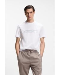 BOSS - X Aston Martin Mercerised-Cotton T-Shirt With Car Artwork - Lyst