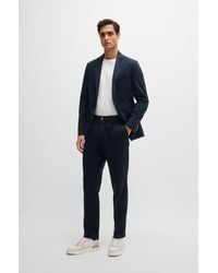 BOSS - Slim-fit Suit In Stretch Fabric With Cotton - Lyst