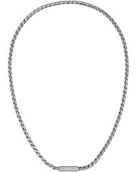 BOSS - Tone Necklace With Braided Chain - Lyst
