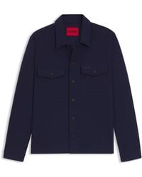 HUGO - Oversized-Fit Twill Overhemd Van Katoenmix - Lyst