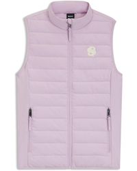 BOSS - Equestrian Waterproof Gilet With Double B Monogram - Lyst