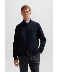 BOSS - Regular-fit Zip-up Jacket In Mixed Materials - Lyst