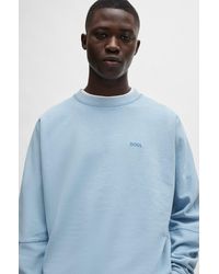 BOSS - Relaxed-fit Sweatshirt In Cotton With Dropped Shoulders - Lyst