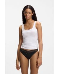 HUGO - Three-Pack Of Stretch-Cotton Briefs With Lace Trim - Lyst
