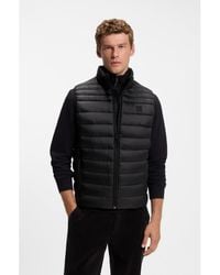 BOSS - Water-Repellent Gilet With Logo Patch - Lyst
