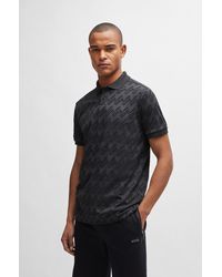 BOSS - Relaxed-fit Polo Shirt With Monogram Jacquard - Lyst