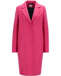 BOSS Heavyweight Coat In A Wool Blend With Cashmere - Pink