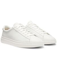 BOSS - Grained-Leather Trainers With Rubber Sole - Lyst
