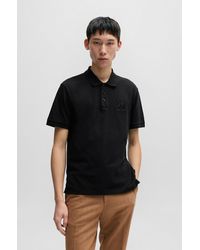 BOSS - Mercerized-cotton Polo Shirt With Special Artwork - Lyst