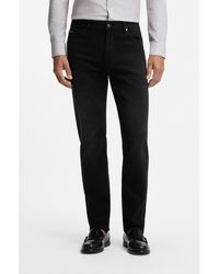 BOSS - Regular-Fit Jeans With Metallic Logo Detail - Lyst