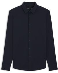 BOSS - Slim-Fit Overhemd Van Een Hoogwaardige Katoenmix Met Stretch - Lyst