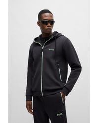 BOSS - Cotton-blend Zip-up Hoodie With 3d-moulded Logo - Lyst