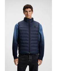 BOSS - Water-Repellent Gilet With Logo Patch - Lyst