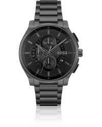 BOSS - Plated Chronograph Watch With Transparent Dial - Lyst