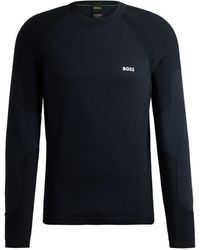BOSS - Regular-Fit Pullover aus Baumwoll-Mix mit Logo-Detail - Lyst