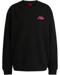 HUGO - Sweater Van Katoenen Badstof Met Graphic Artwork - Lyst