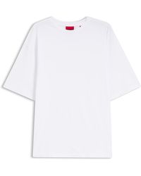 HUGO - Oversized-Fit T-Shirt Van Katoen Met Herhaalde Logoprint - Lyst