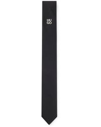 HUGO - Jacquard-Woven Tie With Metallic Stacked-Logo Trim - Lyst