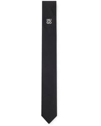 HUGO - Jacquard-Woven Tie With Metallic Stacked-Logo Trim - Lyst