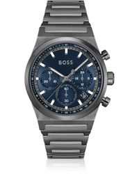 BOSS - Vernist Chronograaf Horloge Met Blauwe Wijzerplaat - Lyst