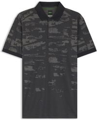 BOSS - Active Slim-Fit Poloshirt Mit Jacquard-Muster - Lyst
