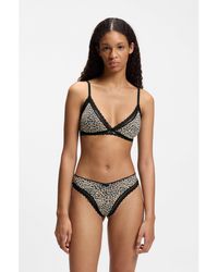 HUGO - Triangle Bra With Lace Trims - Lyst