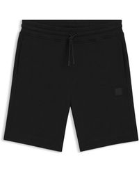 BOSS - Cotton-Terry Shorts With Logo Patch - Lyst