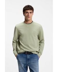 BOSS - Cotton-Terry Sweatshirt With Logo Patch - Lyst