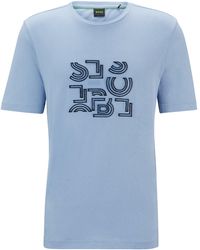 BOSS - Regular-fit T-shirt Van Katoenen Jersey Met Typografische Print - Lyst