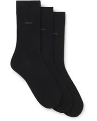 BOSS - Stretch Cotton-Blend Crew Socks - Lyst